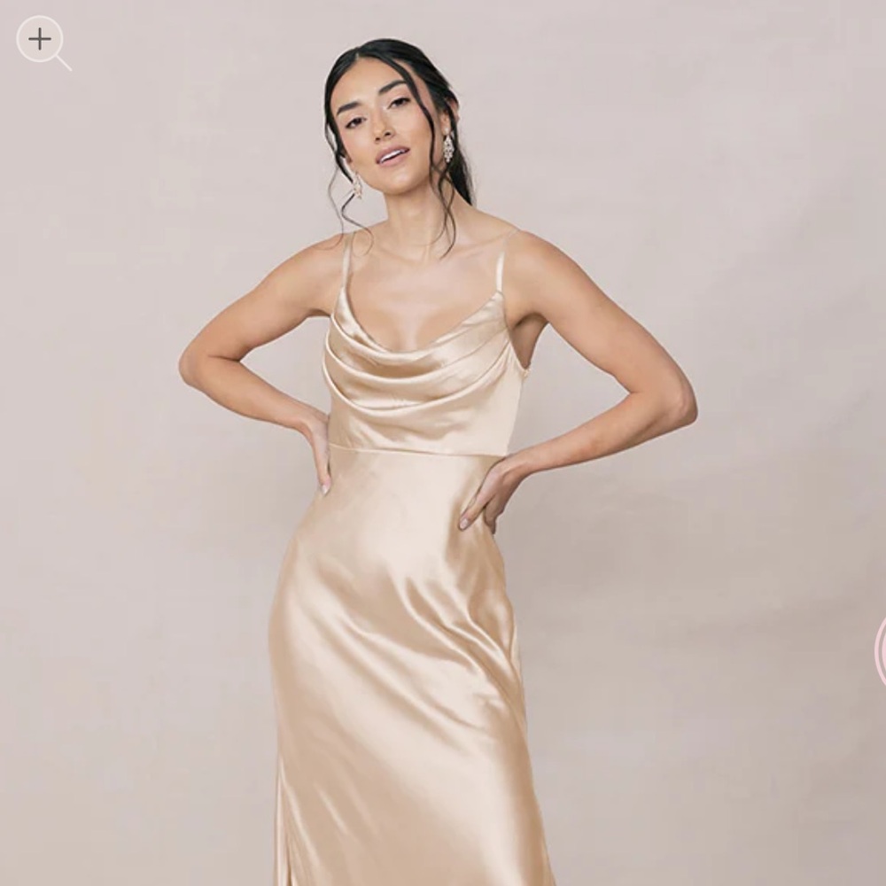 Revelry - Skye Satin Dress | Made To Order
Gold Champagne
